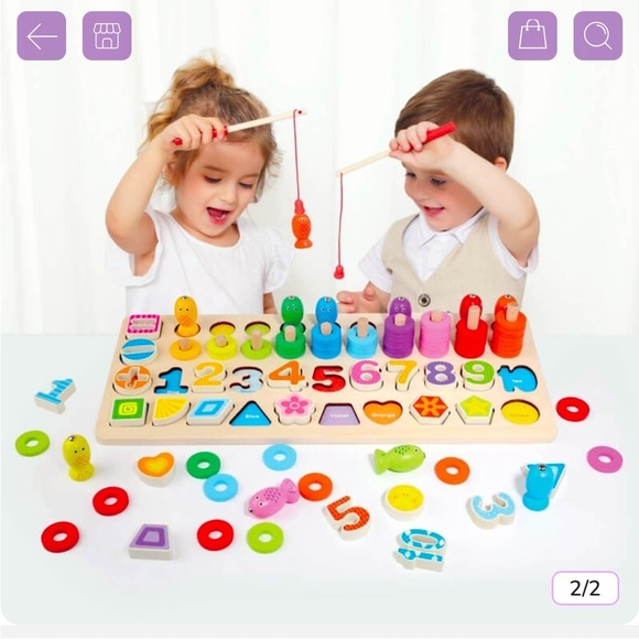 New Montessori 4-in-1 Wood Logorithmic Sorting Puzzle - Picture 3 of 9